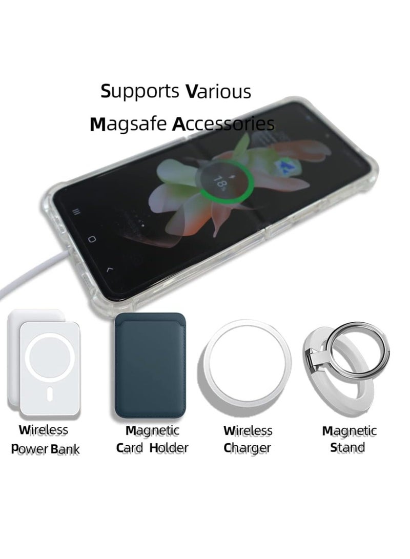 MIGOFAST Magnetic Clear Case for Samsung Galaxy Z Flip 4 5g, Support Magsafe and Wireless Charger, Transparent Shockproof and Drop-Proof Hard PC Phone Cover for Galaxy z flip 4 - Image 4