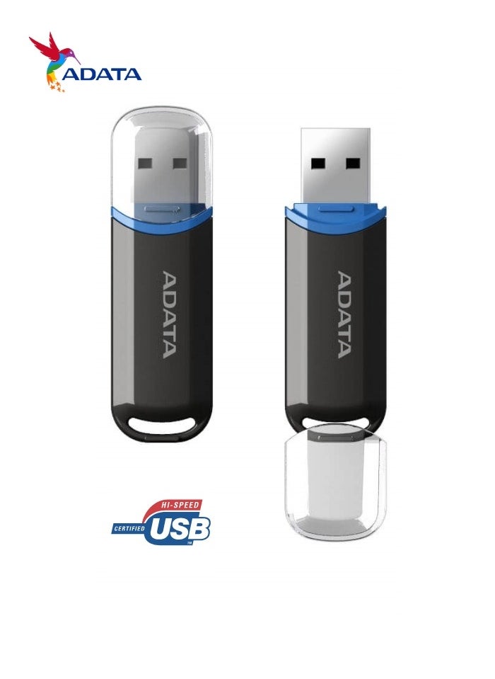 ADATA - C906 Compact 8GB USB 2.0 Flash Drive | Lightweight and Fast Data Transfer | Black - Image 1