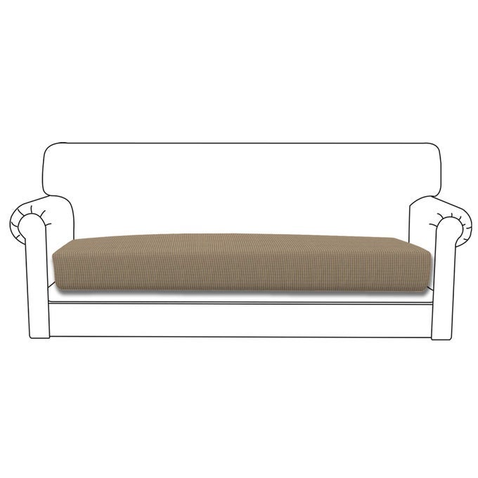 EASYGOING STRETCH CUSHION COVER SOFA CUSHION FURNITURE PROTECTOR SOFA SEAT SOFA SLIPCOVER SOFA COVER SOFT FLEXIBILITY WITH ELASTIC BOTTOMSOFA CUSHIONNATURAL