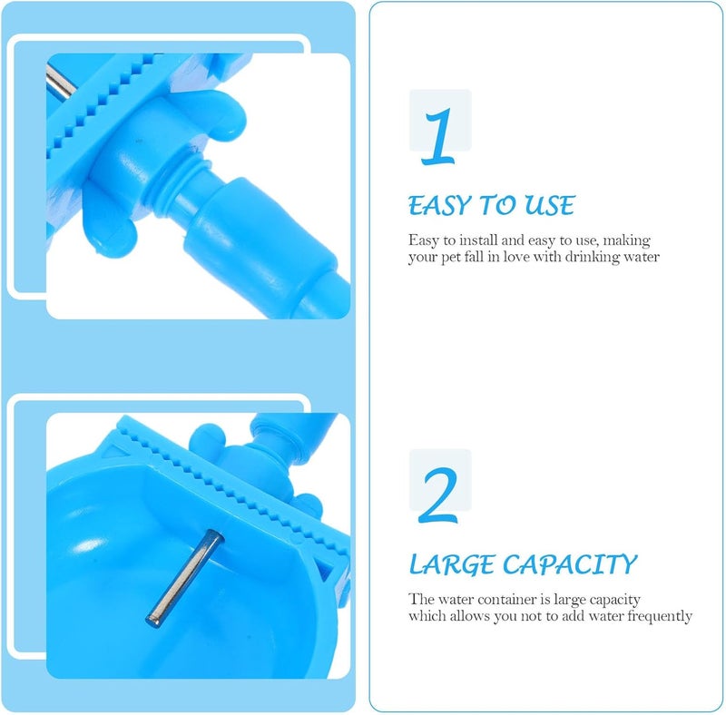 SHOWERORO 4pcs Rabbit Drinking Bowls Pet Water Containers with Plastic Steel Connector Automatic Water Feeder Bowls for Small Animals - Image 3