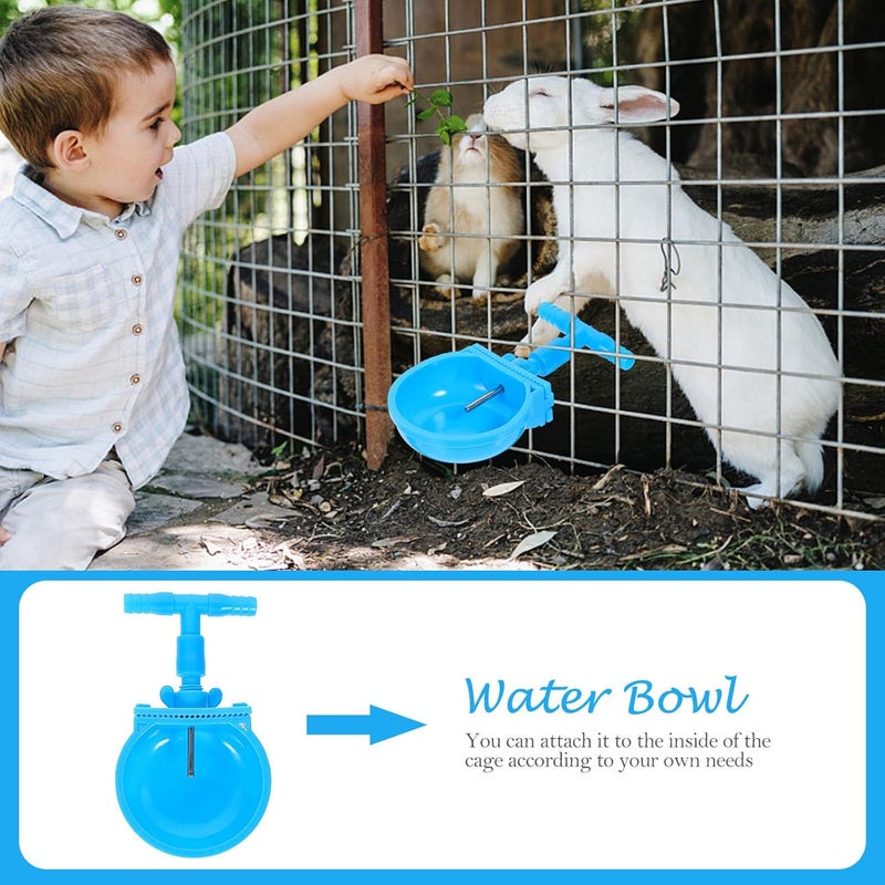 SHOWERORO 4pcs Rabbit Drinking Bowls Pet Water Containers with Plastic Steel Connector Automatic Water Feeder Bowls for Small Animals - Image 5