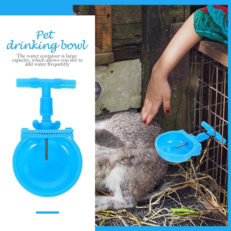 SHOWERORO 4pcs Rabbit Drinking Bowls Pet Water Containers with Plastic Steel Connector Automatic Water Feeder Bowls for Small Animals - Image 4