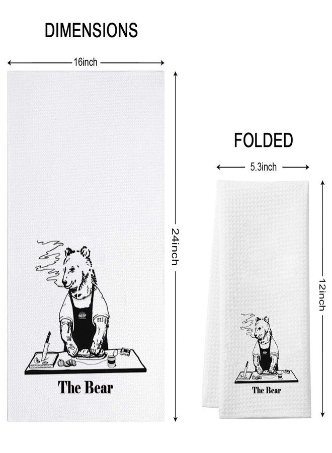 WCGXKO Bear Graphic Kitchen Towel Funny TV Show Quote Kitchen Towel Housewarming Gift (Bear 1 Towel) - Image 2