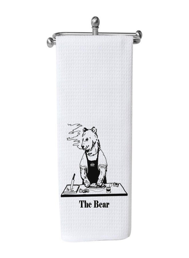 WCGXKO Bear Graphic Kitchen Towel Funny TV Show Quote Kitchen Towel Housewarming Gift (Bear 1 Towel) - Image 1
