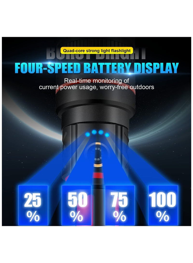Bukela Rechargeable LED Flashlights High Lumens, 120000 Lumens Super Bright Flashlight, 5 Modes Zoomable IP68 Waterproof Tactical Flashlights for Emergencies Camping Gift - Image 3