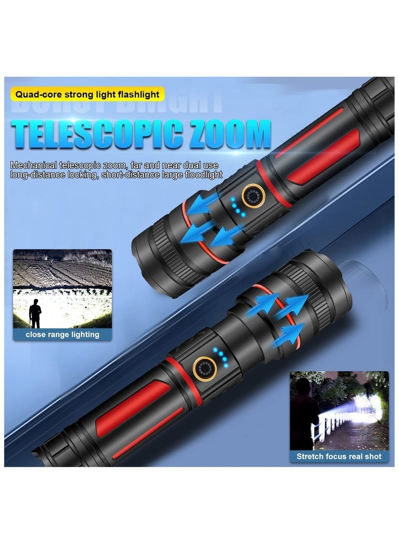 Bukela Rechargeable LED Flashlights High Lumens, 120000 Lumens Super Bright Flashlight, 5 Modes Zoomable IP68 Waterproof Tactical Flashlights for Emergencies Camping Gift - Image 4