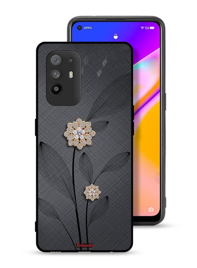 Tolwak Oppo F19 Pro Plus 5G Protective Case Cover Diamond Flowers Art - Image 1