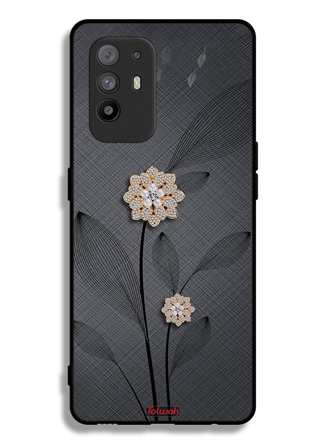 Tolwak Oppo F19 Pro Plus 5G Protective Case Cover Diamond Flowers Art - Image 2