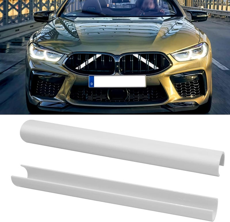 Jaronx Compatible with BMW V Brace Cover, Front Grill Inserts V Bar Brace Trim Covers Compatible with BMW for 1'F20 F21/2'F22 F23/3'F30 F31 F34/4'F32 F33 F36/5' G30 G31/6'G32/7'G11 G12/8'G14 (White) Detachable clean - Image 1