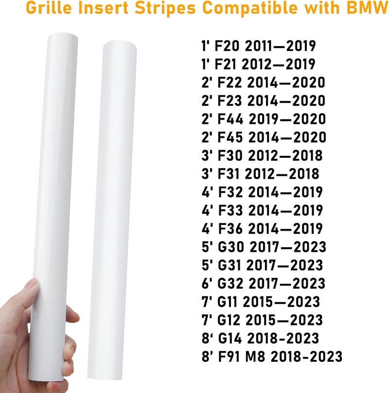 Jaronx Compatible with BMW V Brace Cover, Front Grill Inserts V Bar Brace Trim Covers Compatible with BMW for 1'F20 F21/2'F22 F23/3'F30 F31 F34/4'F32 F33 F36/5' G30 G31/6'G32/7'G11 G12/8'G14 (White) Detachable clean - Image 3