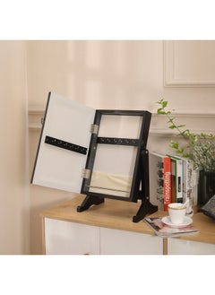 DANUBE HOME Nemya Small Jewelry Cabinet with Mirror Small Countertop Makeup Mirror Jewelry Cabinet Organizer Free Standing Mini Table Jewerly Storage Box for Hanging Earrings Necklaces Rings Black  - Image 2