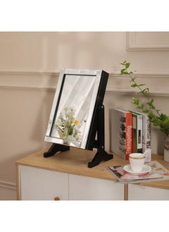 DANUBE HOME Nemya Small Jewelry Cabinet with Mirror Small Countertop Makeup Mirror Jewelry Cabinet Organizer Free Standing Mini Table Jewerly Storage Box for Hanging Earrings Necklaces Rings Black  - Image 1