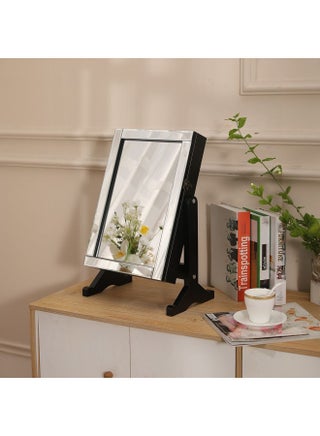 Nemya Small Jewelry Cabinet with Mirror Small Countertop Makeup Mirror Jewelry Cabinet Organizer Free Standing Mini Table Jewerly Storage Box for Hanging Earrings Necklaces Rings Black - pzsku/Z6945BBA029529D7446B7Z/45/1747202620/a2650e5d-9d48-44fd-9f84-77bcd168fba7