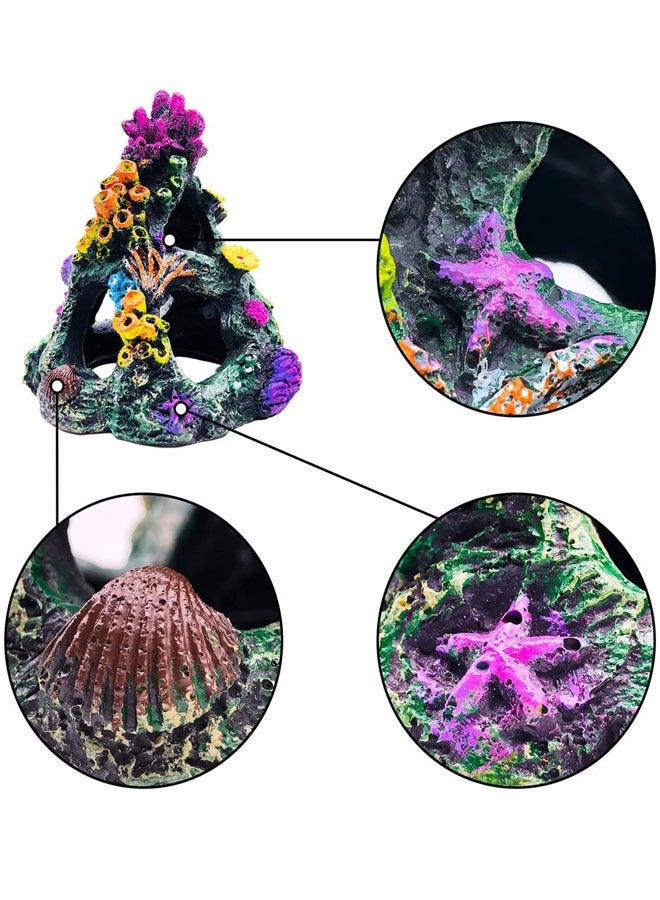 HAWAWA 5PCS Aquarium Colorful Coral Reef Set Fish Tank Decoration Mountain Ornament for Aquarium Environments Decor Accessories, Coral Mountain, Aquatic Plant - Image 3