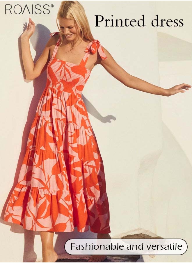 Fashion Printed Suspender Square Neck Midi Sleeveles Dress for Women's Daily Commuting and Vacation Adjustable Shoulder Strap Large Skirt  High-Rise Dress - https://f.nooncdn.com/p/pzsku/Z6945CFF44B4A37490653Z/45/1747291365/e1dcabd3-180c-4cc2-8073-5d46089d3c55.jpg?width=original