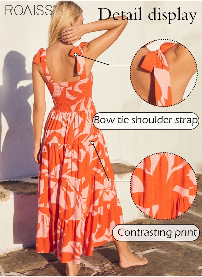 Fashion Printed Suspender Square Neck Midi Sleeveles Dress for Women's Daily Commuting and Vacation Adjustable Shoulder Strap Large Skirt  High-Rise Dress - https://f.nooncdn.com/p/pzsku/Z6945CFF44B4A37490653Z/45/_/1709024935/7e4c73d7-09a0-4b49-bd64-a36e52dfec02.jpg?width=original