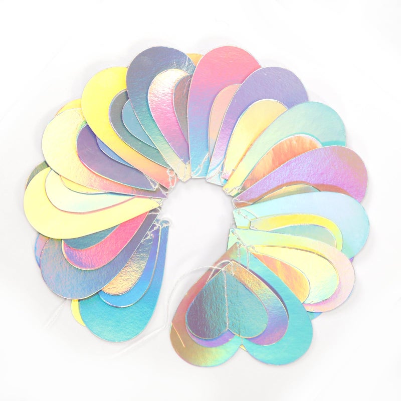 burgleda Iridescent Disco-Holograpic Party-Decorations Heart Garland - 56Ft Neon Galentines Love Hanging Streamers Banner,Wedding Bachelorette Birthday Engagement Bridal Baby Shower Backdrop Decor Burgleda - Image 3