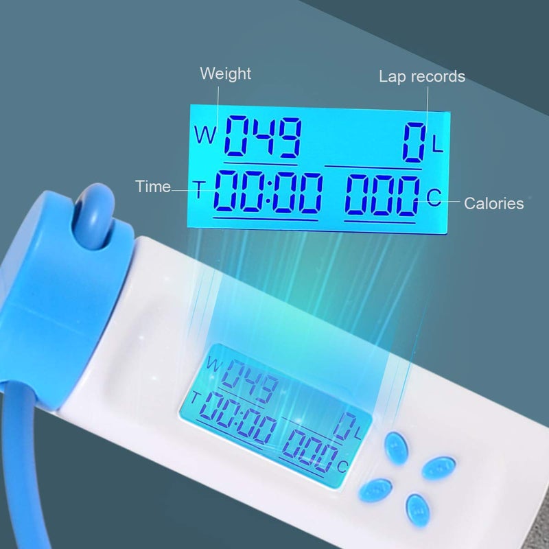 Wastou Jump Rope, Digital Weighted Handle Workout Jumping Rope with Calorie Counter for Training Fitness, Adjustable Exercise Speed Skipping Rope for Men, Women, Kids, Girls (Blue) - Image 3