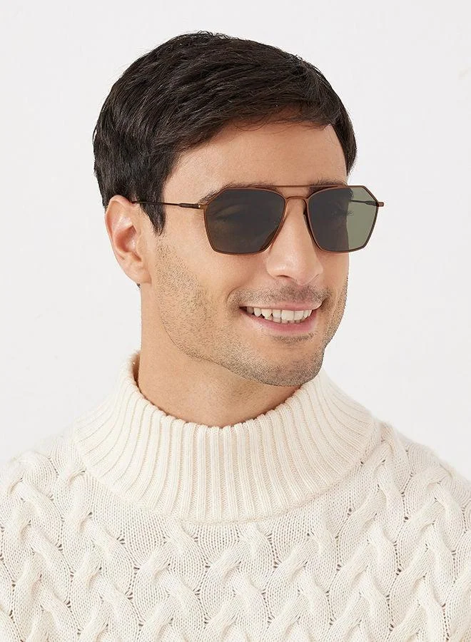 30Sundays 30Sundays FIGARO II,Men Sunglasses, Aviator Sunglasses, UV Protection: UV400 (Brown,Green)