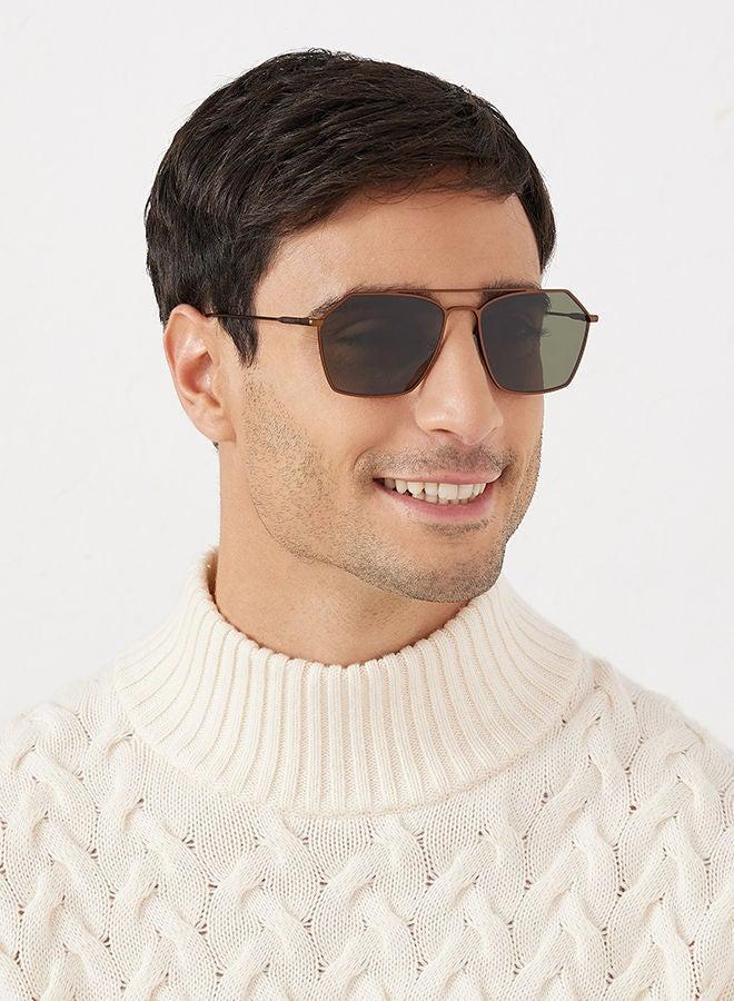 30Sundays FIGARO II,Men Sunglasses, Aviator Sunglasses, UV Protection: UV400 (Brown,Green) - Image 5