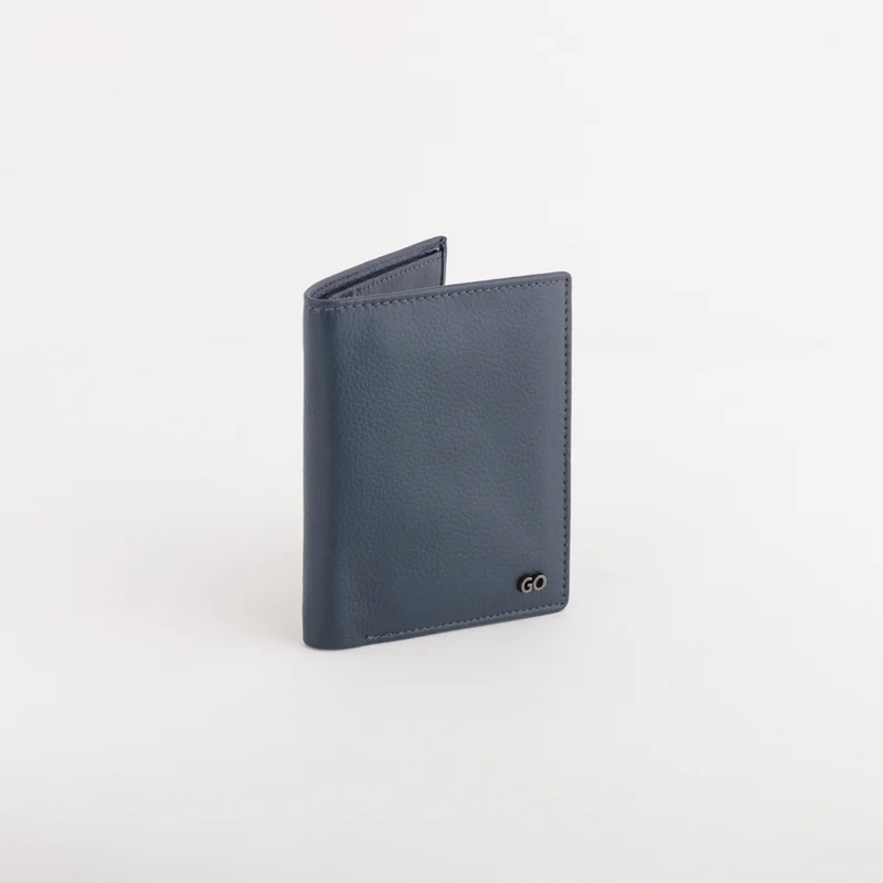 CARPISA Leather Wallet Mark Navy Blue