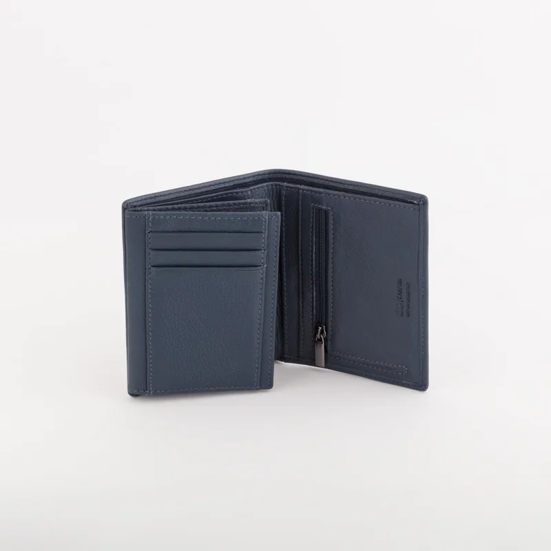 CARPISA Leather Wallet Mark Navy Blue