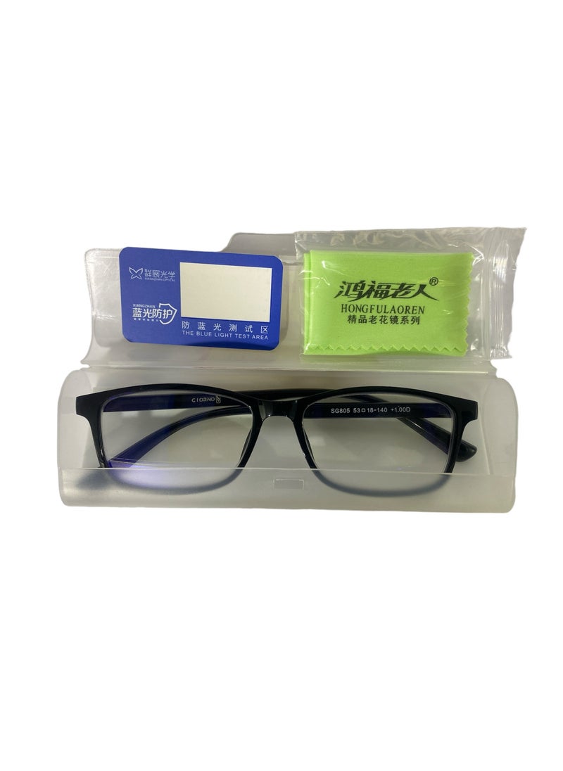 Generic - HONGFULAOREN BLUE LIGHT READING GLASSES POWER +1.75 BLACK UNISEX - Image 1