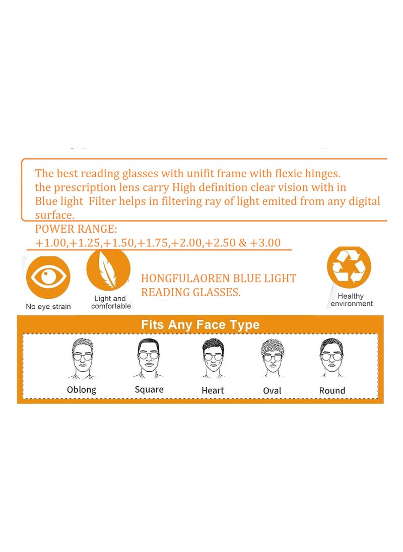 Generic - HONGFULAOREN BLUE LIGHT READING GLASSES POWER +1.75 BLACK UNISEX - Image 1