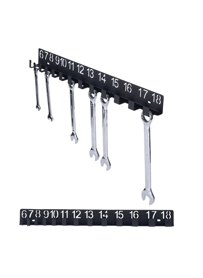 Black Metal Wrench Organizer Wall Mounted Storage Rack Tool Holder 1PC - Image 5