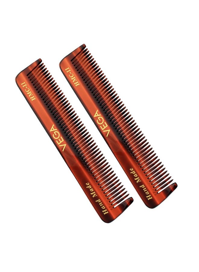 Vega Pocket Hair Comb (India'S No.1* Hair Comb Brand) For Men And Womenbrown Pack Of 2 (Vc2Hmc-11)  - Image 1