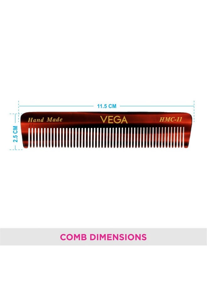 Vega Pocket Hair Comb (India'S No.1* Hair Comb Brand) For Men And Womenbrown Pack Of 2 (Vc2Hmc-11)  - Image 3