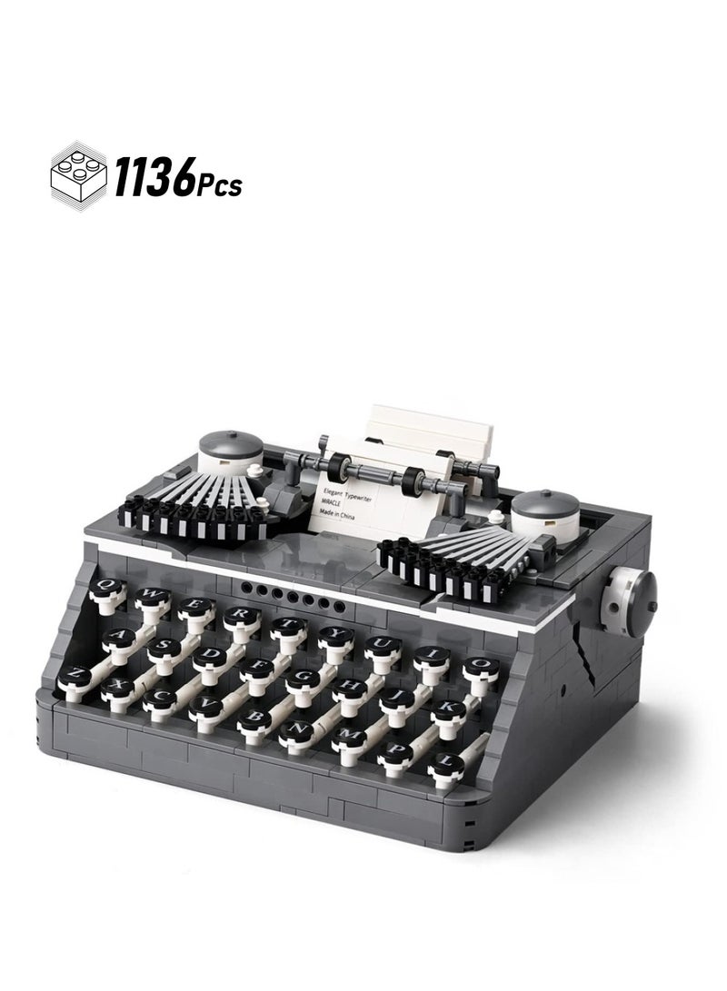 Vintage Typewriter Building Set with Mini Bricks 1136 Pieces Perfect Collectible Model for Adults Unique Gift Idea  - Image 1