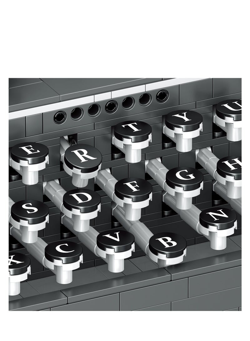 Vintage Typewriter Building Set with Mini Bricks 1136 Pieces Perfect Collectible Model for Adults Unique Gift Idea  - Image 4