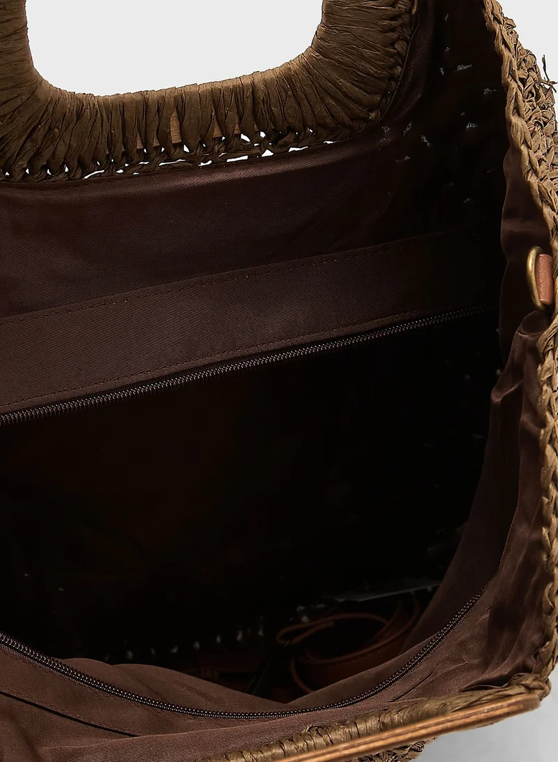 Ayra Wooden Handle Tote Bag