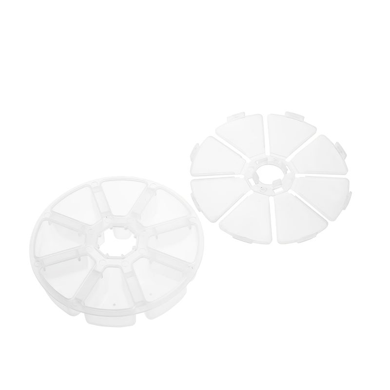 6pcs Clear Round Jewelry Bead Storage Organizer Case With 8 Compartments - Image 3