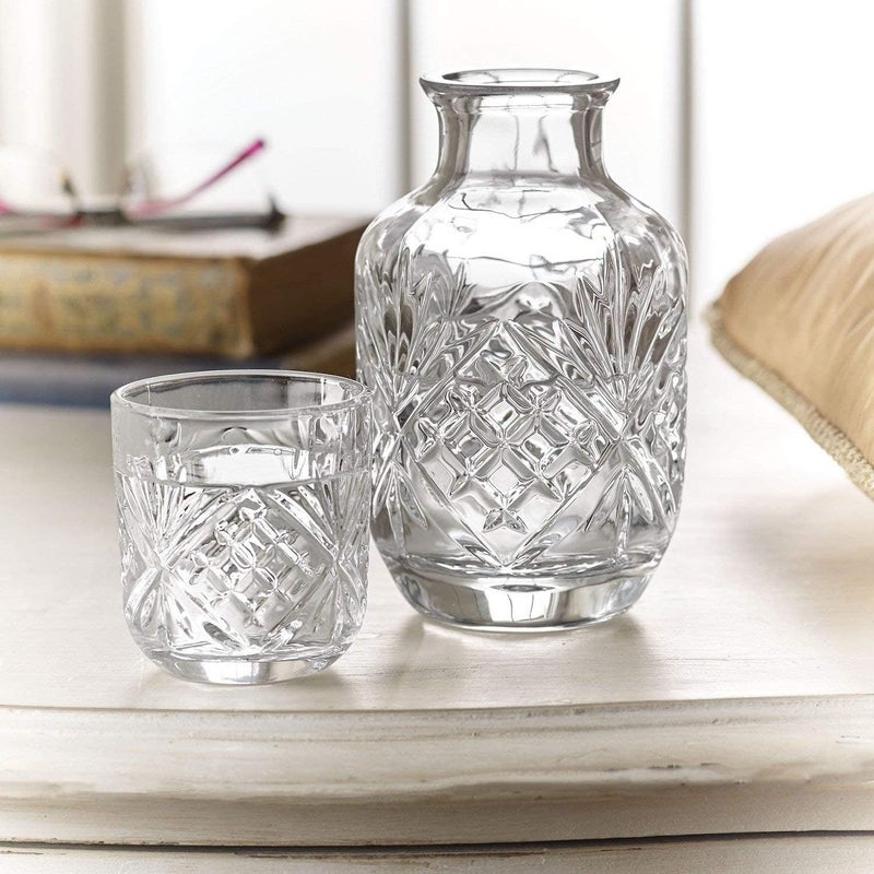 Godinger Godinger Bedside Night Carafe - Cup and Bottle to Keep Next To Your Bed for a Handy Midnight Drink, 16oz  - Image 3