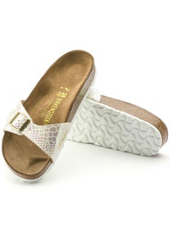 BIRKENSTOCK Madrid Narrow Shiny Snake Cream  - Image 5