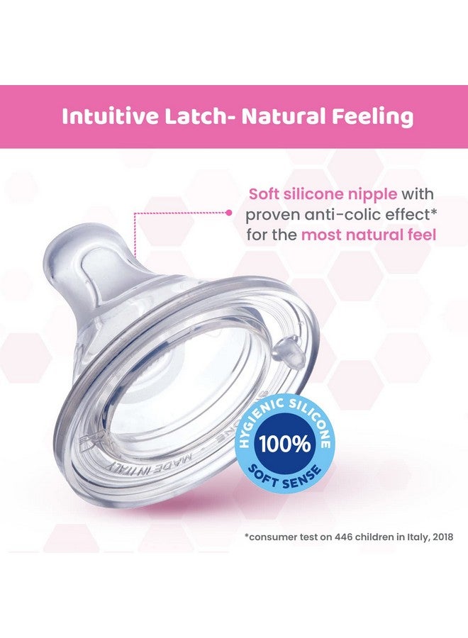 Chicco Chicco Well-Being Glass Feeding Bottle for Babies (120ml, Slow Flow) | Premium Borosilicate Glass for High Durability | Elongated Teat for Correct Latch | Comes with Anti-Spill Cap | BPA Free (Pink)  - Image 4