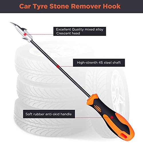 Casago CS-5020 Car Tire Cleaning Tool Stone Removal Hook Ideal for Car Bike & Motorbike Tyres With Rubber Handle (1 Pc) - Image 5
