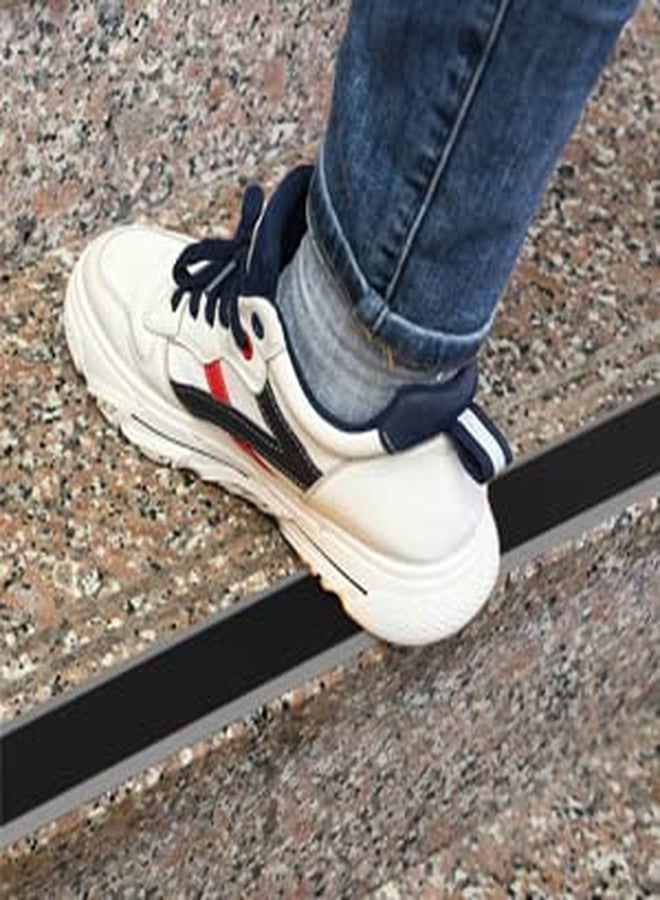 Delzon شريط ديلزون مانع للانزلاق بطول متر واحد للدرج، واقي حافة الدرج، واقيات حواف وزوايا أمان، شرائط وصل الأرضيات، درجة -6 سم - Image 2