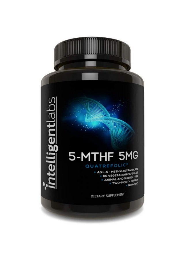Intelligent Labs 5Mg Mthf L5Methyltetrahydrofolate Activated Folic Acid Supplement As Quatrefolic Acid Methyl Folate For Women Men 60 Capsules 2 Months Supply 5Mg = 5000Mcg Methylfolate  - Image 2