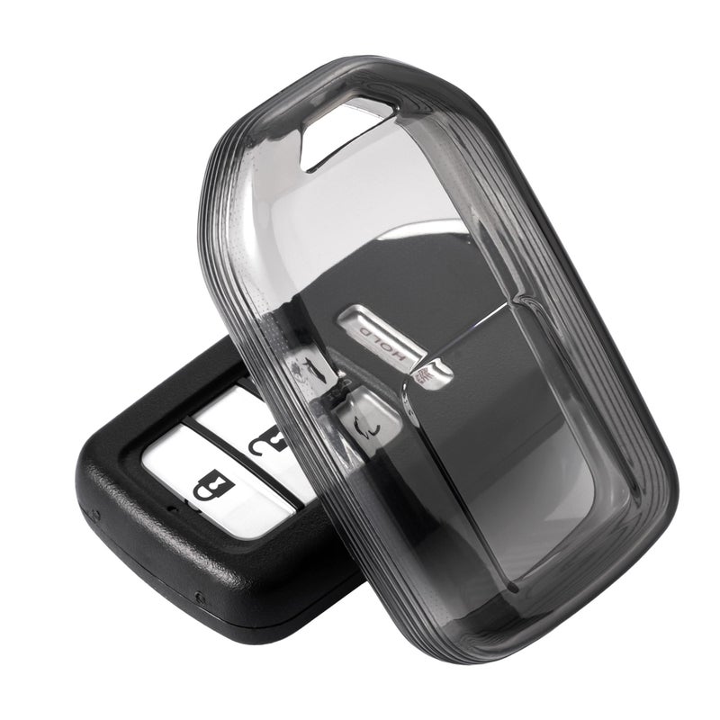 for Honda Key Fob Cover TPU 5 Buttons Car Key Fob Case Fit for Honda Accord Civic CRV Pilot Passport Insight Accessories Car Remote Key Case Shell ProtectorBlack