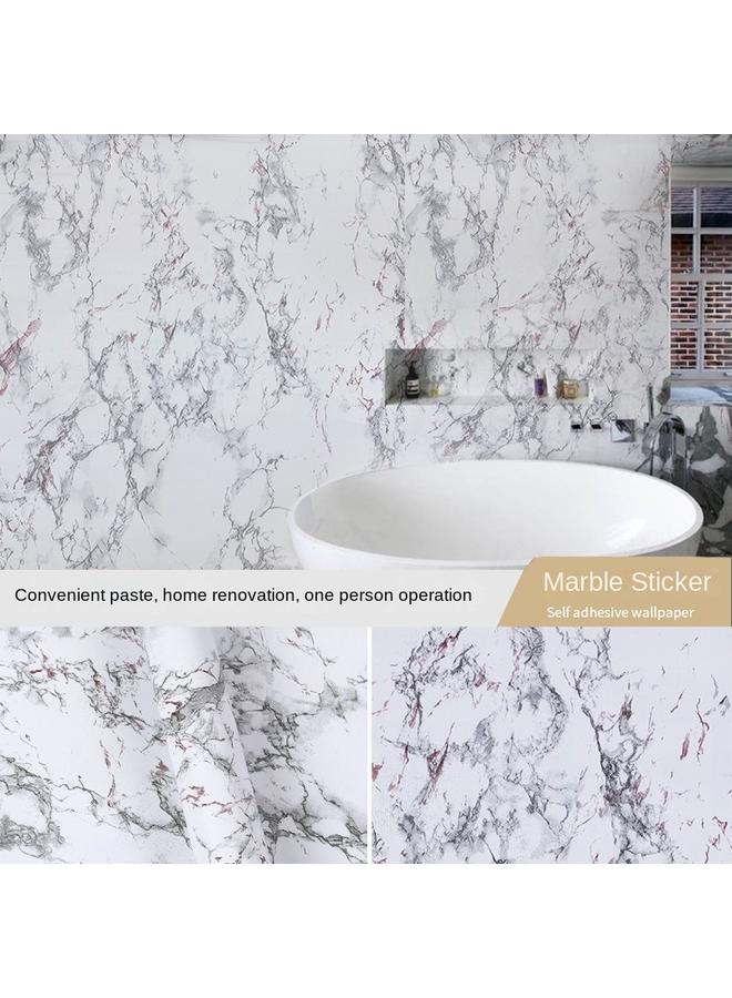 Bluejw Kitchen Wallpaper Self-adhesive Bedroom Self-adhesive Table Wardrobe Moisture-proof Sticker Marble Tile Self-wallpaper Dormitory - Image 1