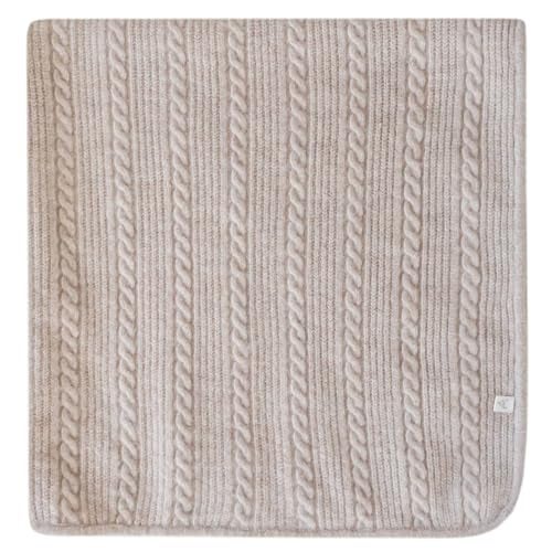 Copper Pearl Sweater SuperSoft Stretchy 36x36 Chunky Knit Blanket Perfect Knitted Baby Blanket for Newborns Neutral Cozy Heirloom Quality Oatmeal - Image 1