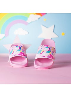CUBS Unicorn Print Everyday Wear Eco-Friendly Pvc Slides For Girls Lightweight Easy To Wash And Anti-Slip Soles  - Image 4