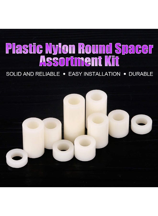 150Pcs Nylon Round Spacer Standoff Screw Nut Assortment Kit, Nylon PA66 Plastic Standoff OD 11mm and ID 6.2mm Length 3mm 4mm 5mm 8mm 10mm 12mm 15mm 18mm 20mm 25mm for M6 Screws Prototyping - Image 3