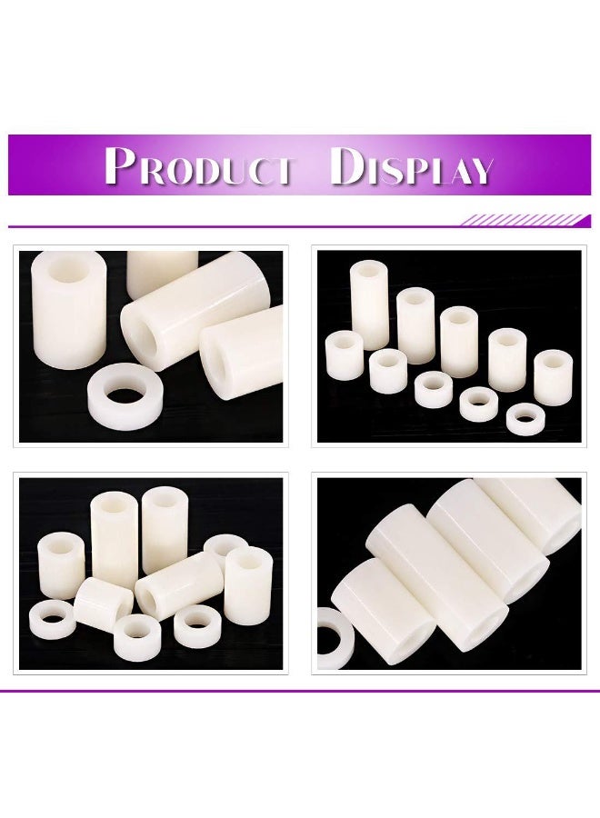150Pcs Nylon Round Spacer Standoff Screw Nut Assortment Kit, Nylon PA66 Plastic Standoff OD 11mm and ID 6.2mm Length 3mm 4mm 5mm 8mm 10mm 12mm 15mm 18mm 20mm 25mm for M6 Screws Prototyping - Image 2