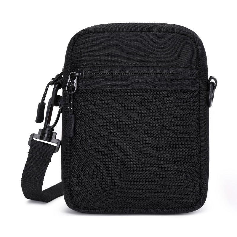 Lohol Mini Messenger Bag Crossbody Bag for Men, Water Resistant Small Sling Shoulder Satchel Purse for Travel Work (Black) - Image 1