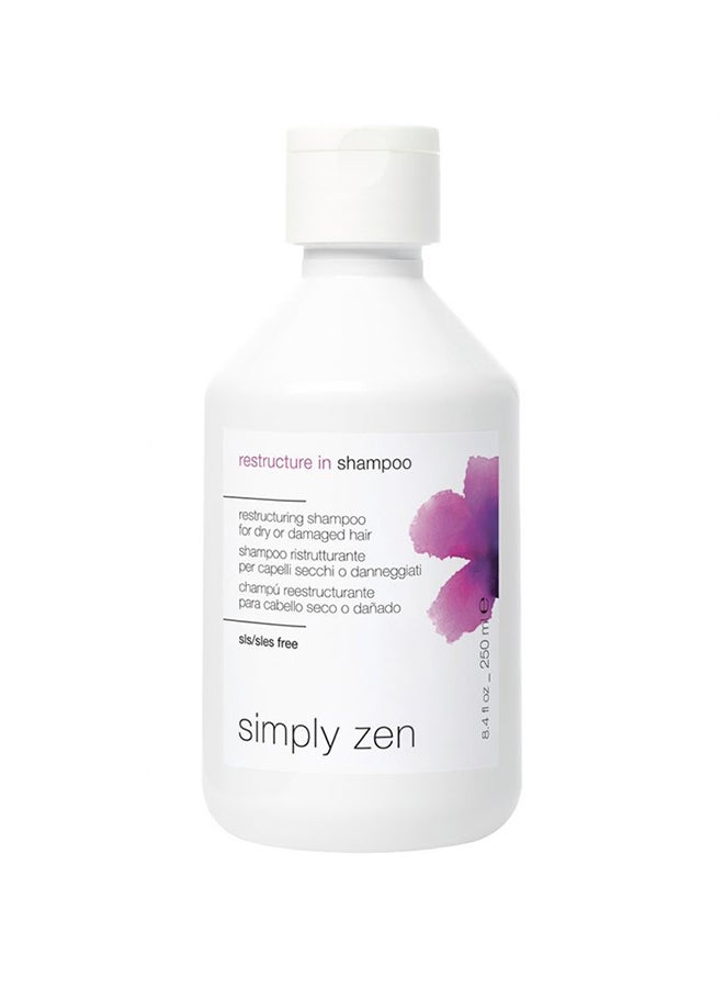 Simply Zen Restructure In Shampoo 250ml – Deep Repair for Chemically Damaged Hair, Quinoa Proteins & Olive Oil, Strengthening Wash for Split End Relief 250ml - Image 1