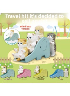 Generic Cute Elephant Slide Cat Box Egg Hamburger Sandwich Cat Fried Shrimp Cat Mini Food Play Ornaments Toy Doll-color:6 Sitting Salmon Cats In Bags  - Image 3